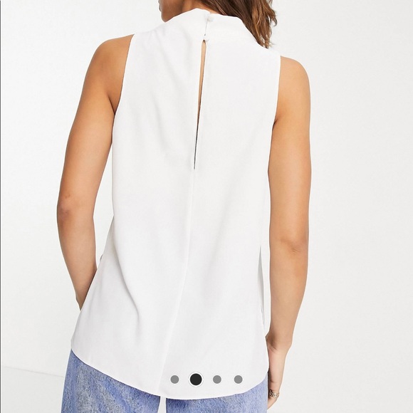 ASOS Design Drape Neck top in Ivory - Picture 3 of 6